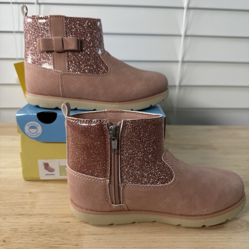 Munchkin Stride Rite Little Girl's Size 12M Avalon Pink Glitter Side-Zip Boots